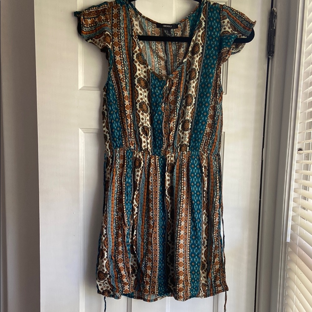 Bohemian Striped V-Neck Dress